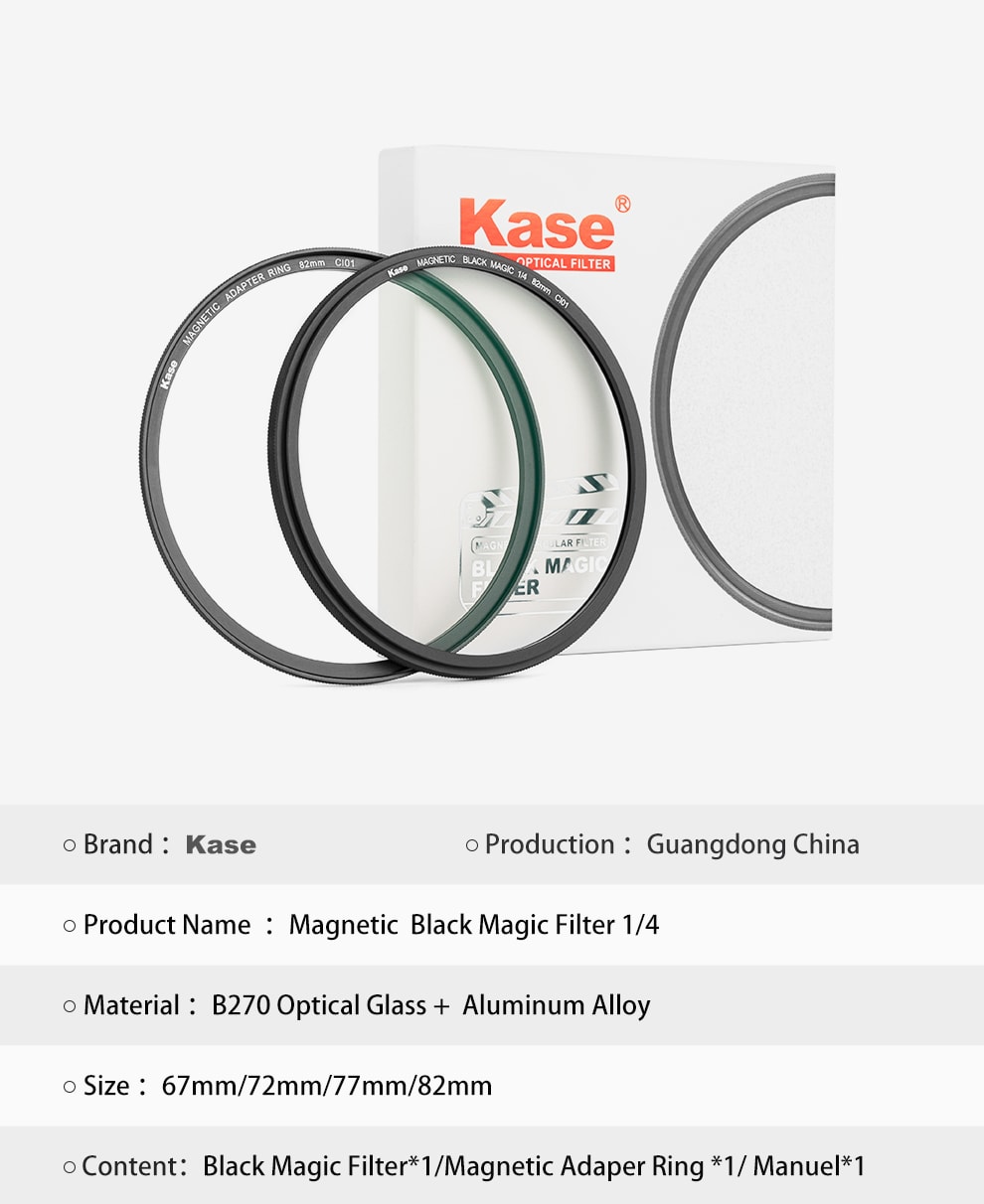 Filtro de efecto de niebla mágica negra magnético Wolverine redondo 1/4