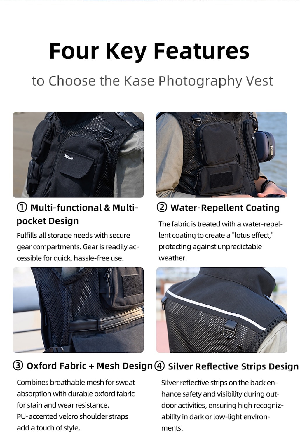 Chaleco para fotógrafos chaqueta fotográfica outdoor unisex