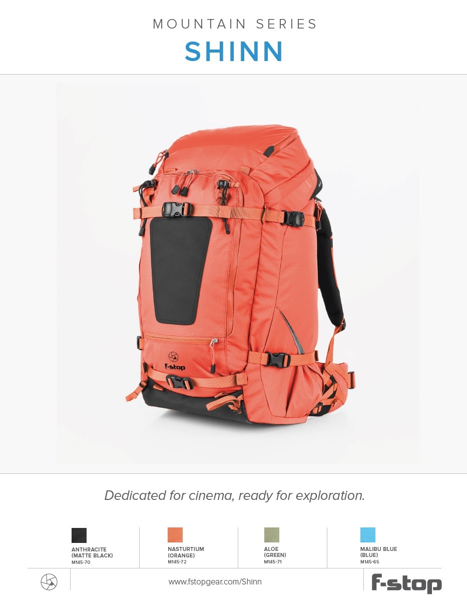 F-Stop Shinn photo backpack Malibu Blue