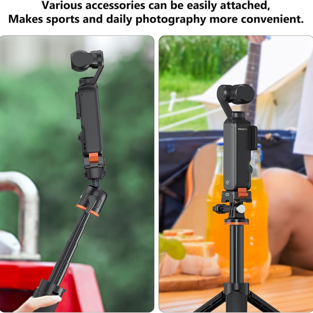 Adattatore per DJI Osmo Pocket 3 - Base metallica 4-in-1 con filettatura Type-C da 1/4 di pollice