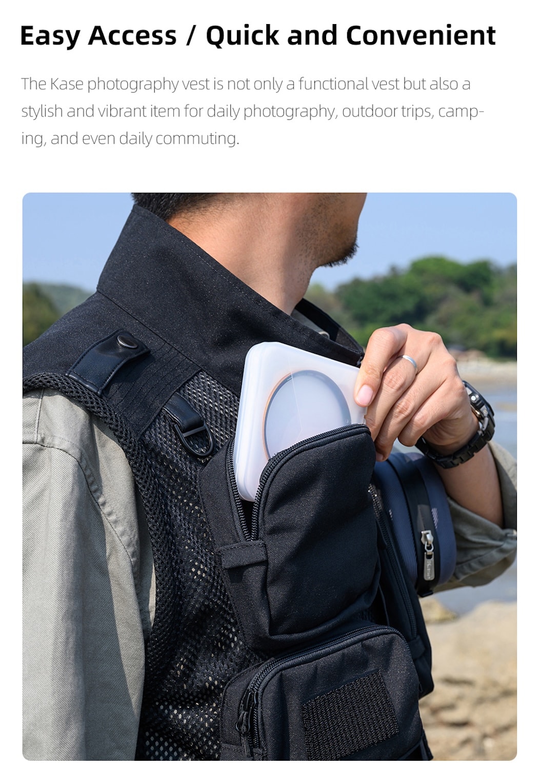 Chaleco para fotógrafos chaqueta fotográfica outdoor unisex