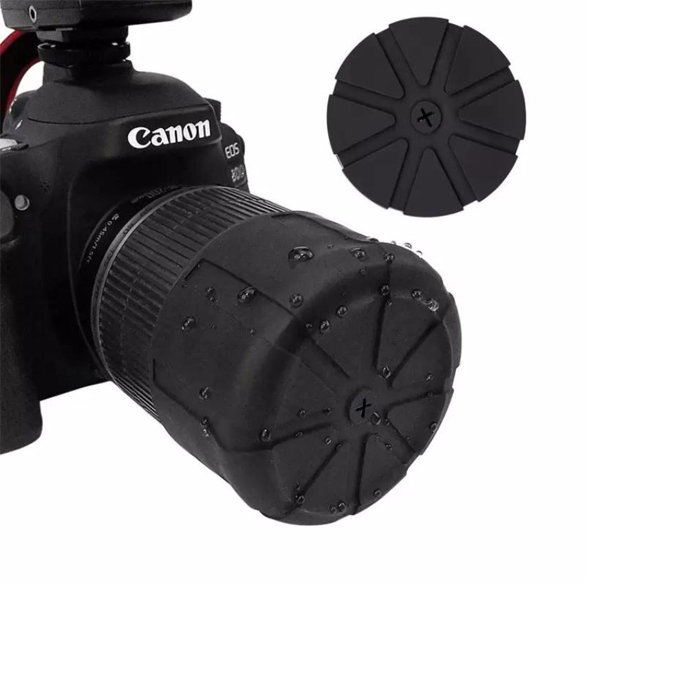 Funda protectora de lente universal fabricada en silicona.