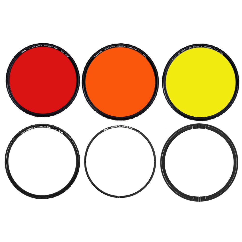 Juego de filtros redondos magnéticos en blanco y negro KW Revolution