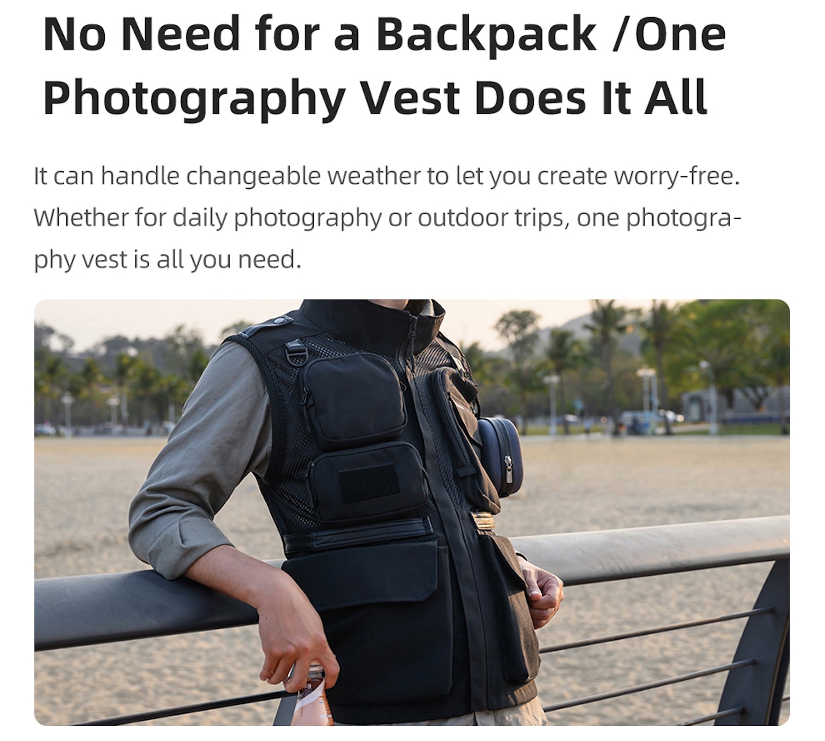 Chaleco para fotógrafos chaqueta fotográfica outdoor unisex