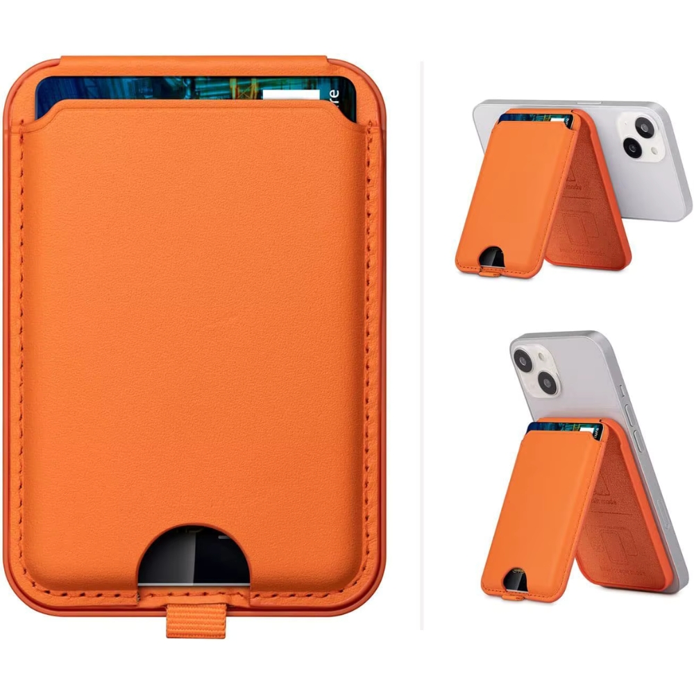 MagSafe vegan leather mobile phone wallet - Magnetic premium wallet with 1 compartment for 3 cards
