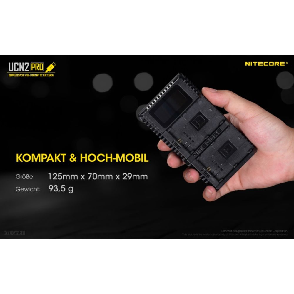Cargador Nitecore UCN 2 PRO para Canon
