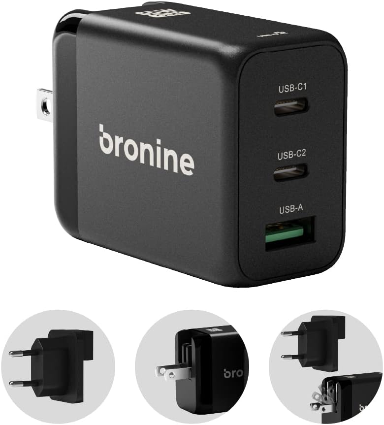Cargador Bronine 1 puerto USB-C 65W PD GaN para UE