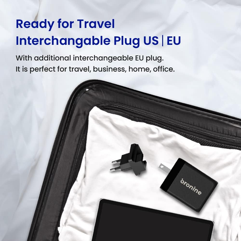 Cargador Bronine 1 puerto USB-C 65W PD GaN para UE