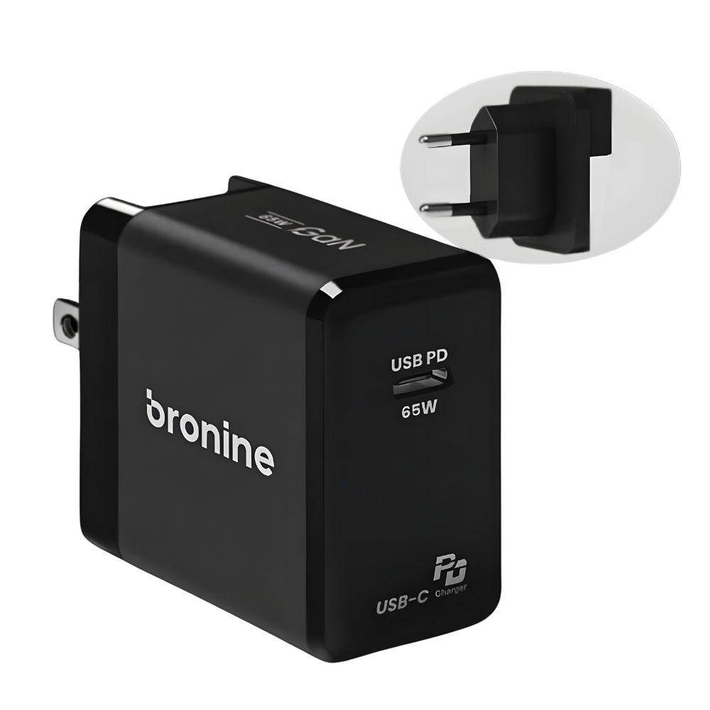 Cargador Bronine 1 puerto USB-C 65W PD GaN para UE